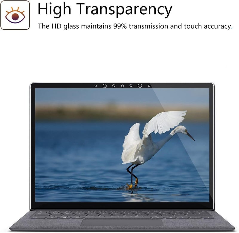 Megoo Tempered Glass Screen Protector for Microsoft Surface Laptop 6/5/4/3(15 inch), Easy Installation, Scratch Resistant, Ultra Clear Protective Film, 2-Pack - Image 5